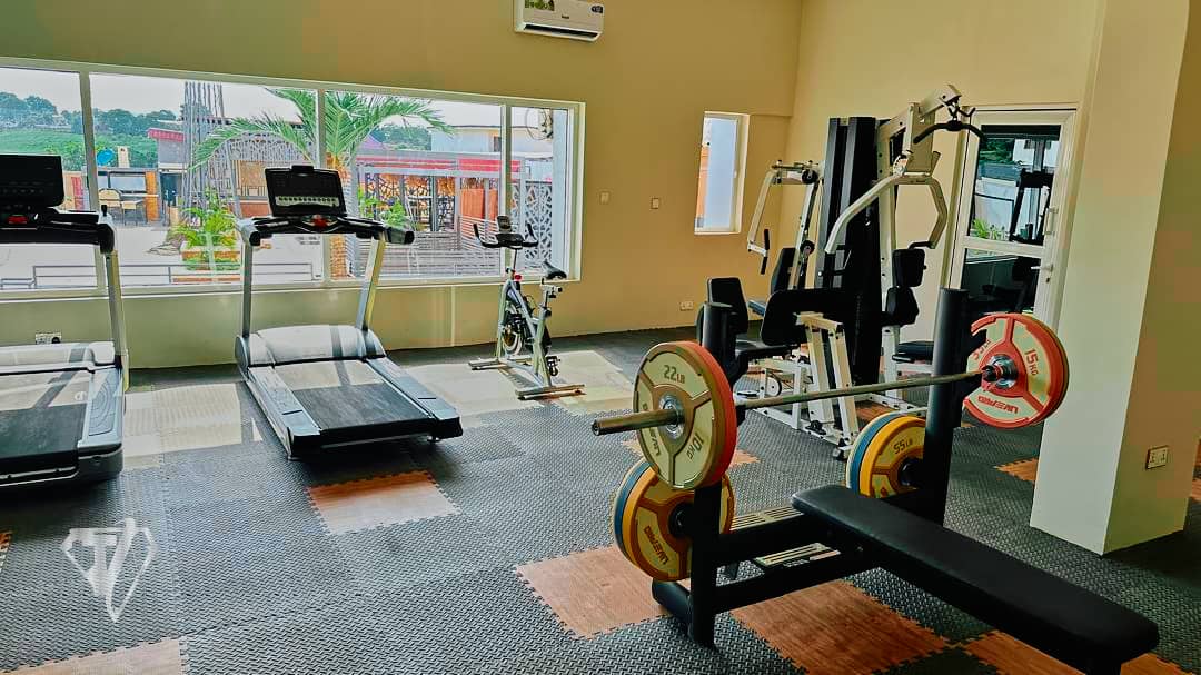 Fitness center with exercise equipment